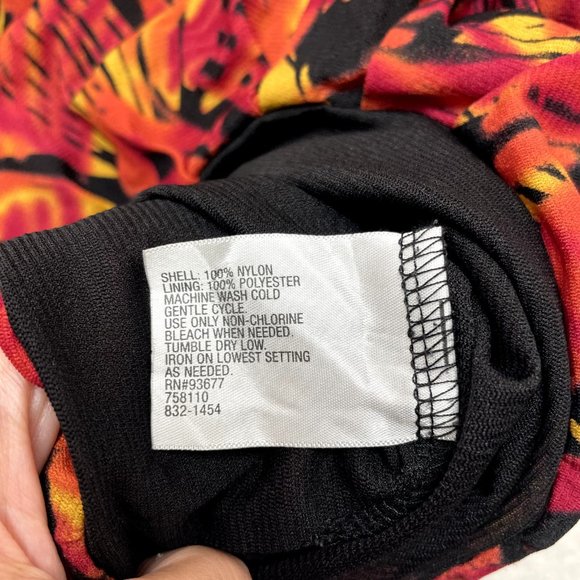 Y2K Vintage Worthington Mesh Top S M Small Medium Orange Palm Leaf Pattern Boho - Picture 6 of 7